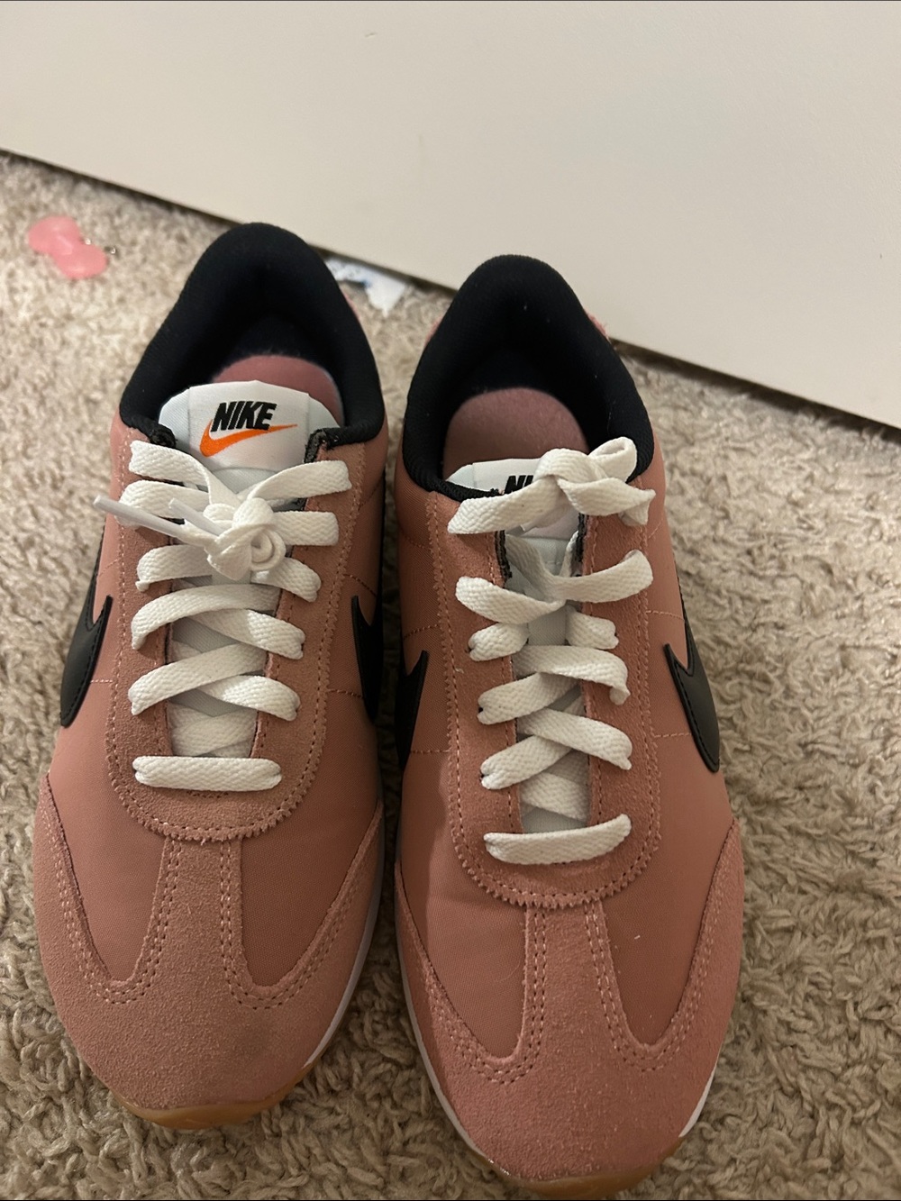 Nike Pink and Black Classic Low-Top Sneakers